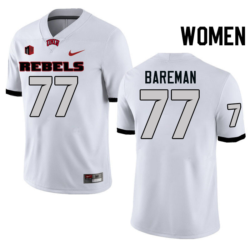 Women #77 Michael Bareman UNLV Rebels College Football Jerseys Stitched-White